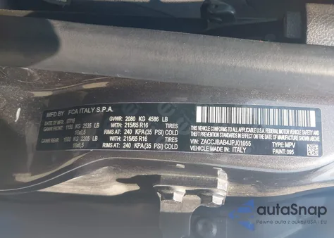 2018 Jeep Renegade Sport 4X4 из США, поврежденный, VIN ZACCJBAB4JPJ01055